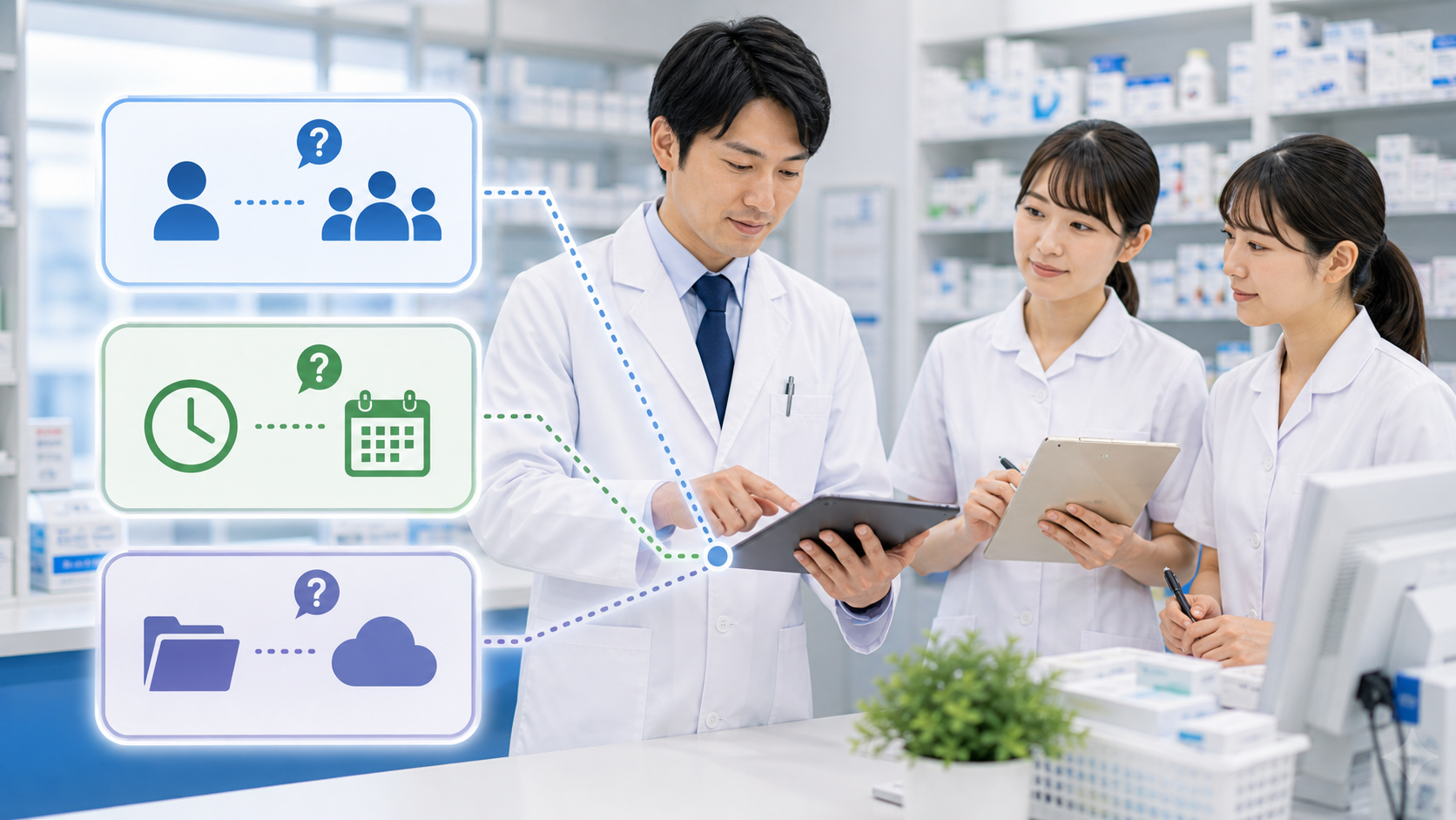 薬局の情報共有が崩れる3つのズレを整理する図解