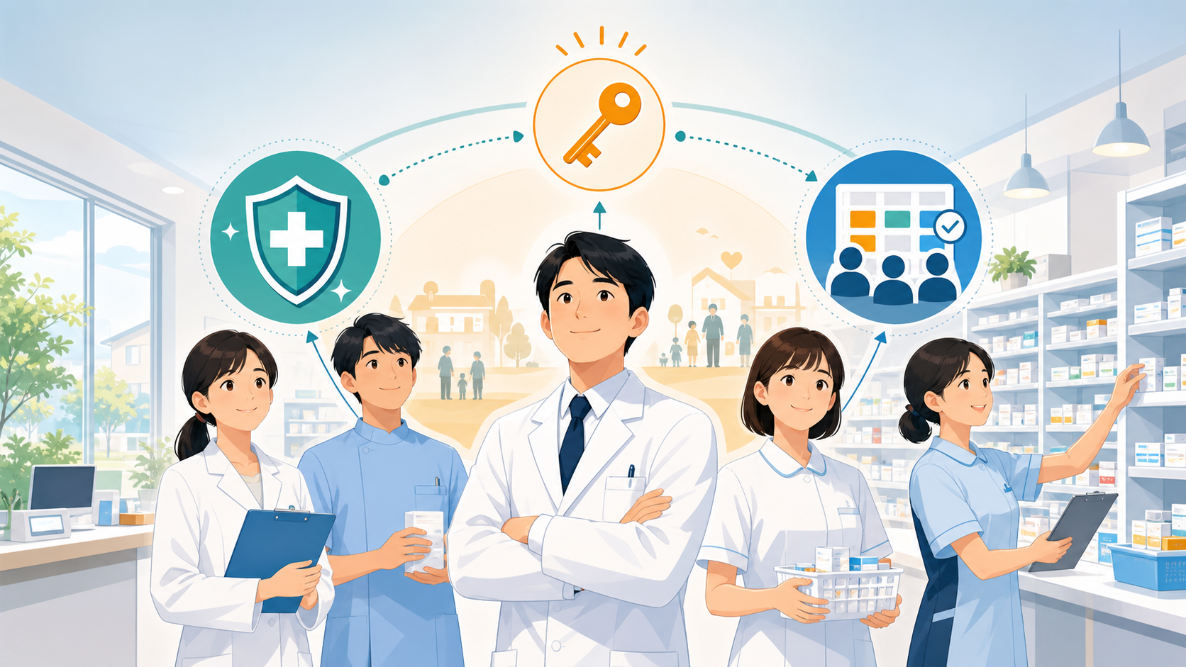 管理薬剤師の責任、権限、業務分担を整えてチームで薬局を回すまとめ画像