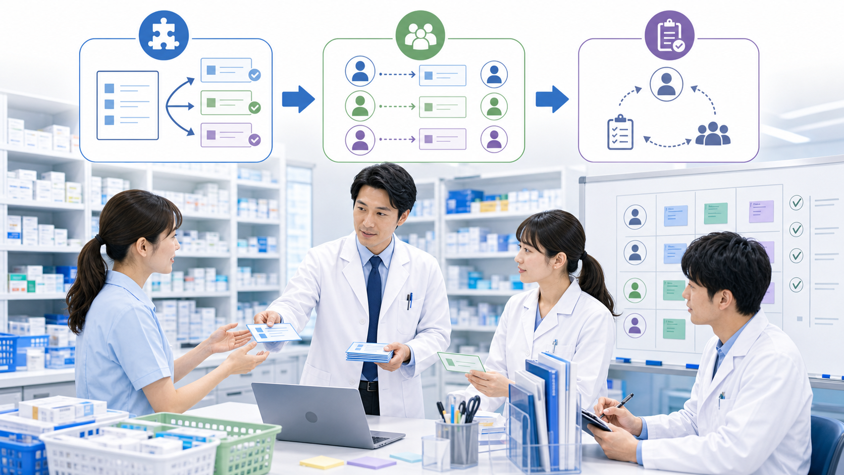薬局で仕事を任せられない原因を作業分解、経験差、確認ルートの3点で整理するサムネイル画像