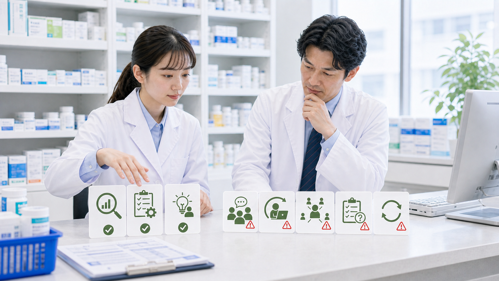 薬剤師が面接の逆質問で注意すべき確認漏れを見直している画像