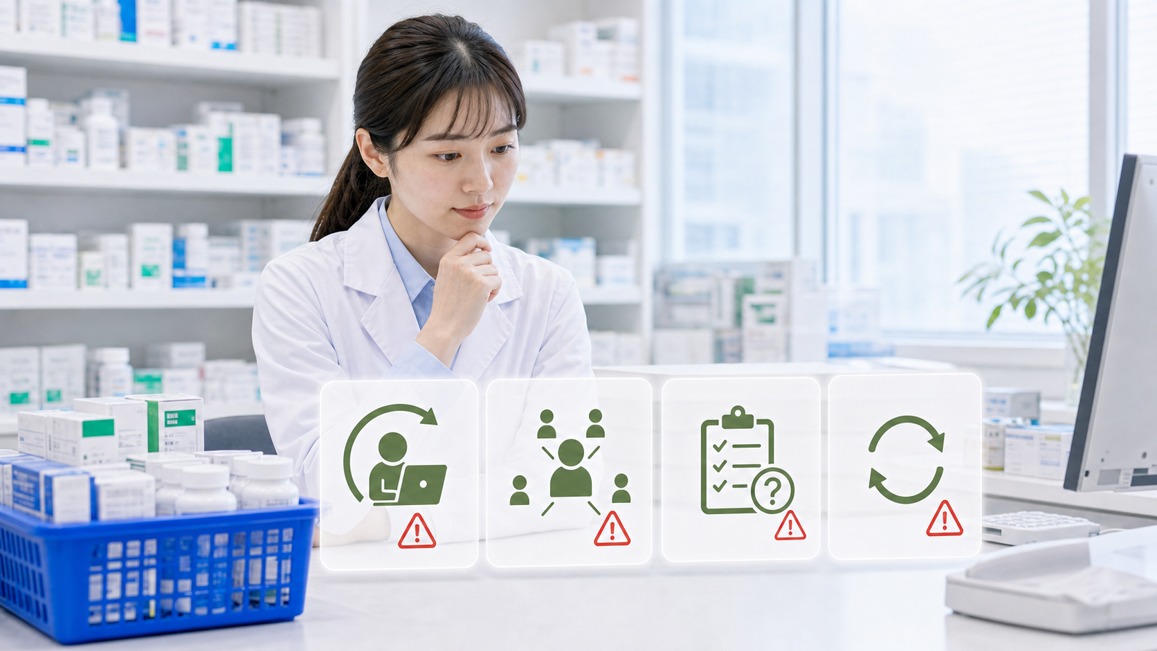 薬剤師が転職前に注意すべきサインを確認している画像