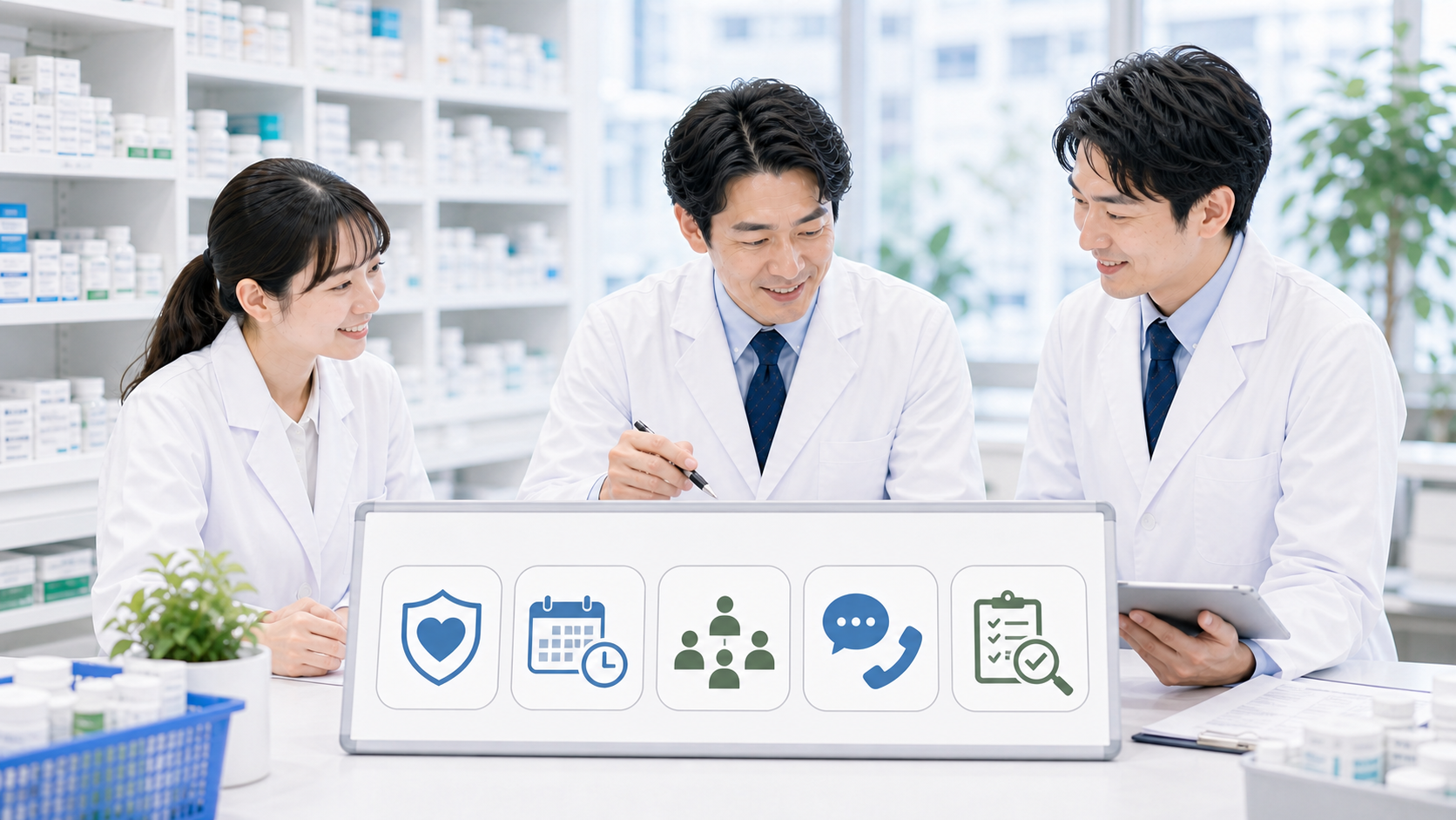 薬剤師が希望条件、勤務、責任、連絡、確認項目を整理したまとめ画像