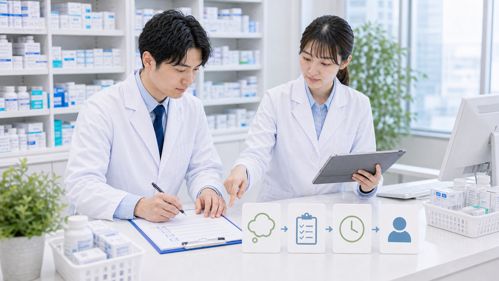 薬剤師が転職前に不満を事実記録へ変換している画像