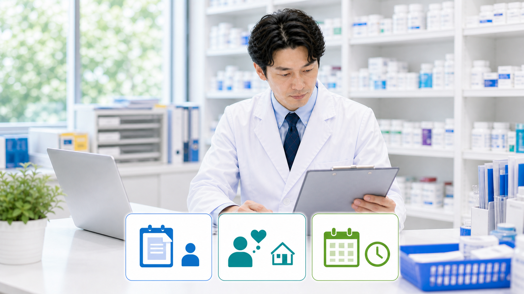 薬剤師が引き止め後に条件と理由と期限を整理している画像