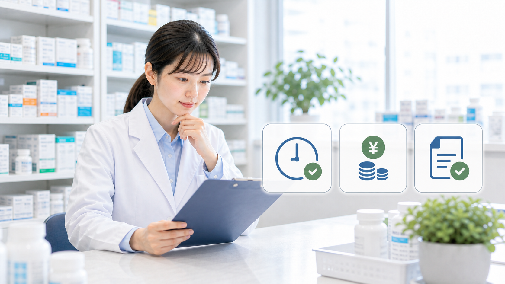 薬剤師が試用期間中の条件を求人票と労働条件通知書で確認しているサムネイル画像