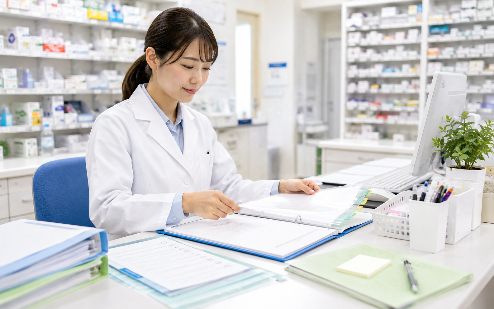 退職前の引き継ぎを丁寧に準備する薬剤師